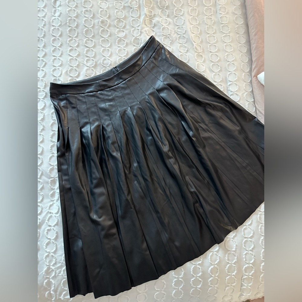 Black Faux Leather Skirt